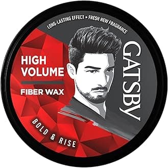 Gatsby Styling Fiber Hair Wax - Bold & Rise 75gm | High Volume, Natural Finish, Strong Hold, Anytime Re-Stylable & Easy Wash Off | For High Quiff Hair Style | Hair Styling Wax for Men