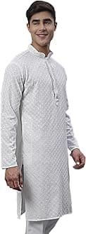 JompersMen's Chikankari Embroidered and Sequence Kurtas Only