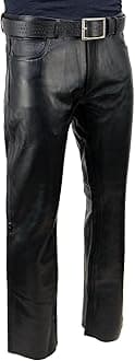 Milwaukee Leather LKM5790 Men's Black Classic 5 Pocket Casual Motorcycle Leather Pants - 30