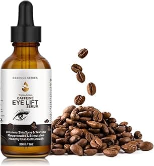 SHIFAKOU Caffeine Eye Serum - with EGCG, Vitamin C, Hyaluronic Acid, Collagen, Caffeine Eye Lift Serum - Reduces Puffiness, Dark Circles, Under Eye Bags, Wrinkles and Fine Lines Around The Eyes (30ml)