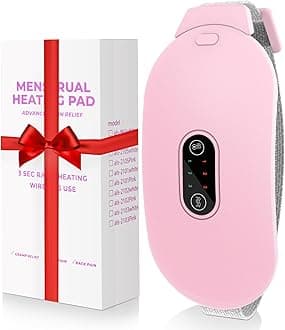 Thermal Pads for Cramps, Period Cramp Massager, Wireless Portable Heating Pad with 6 Heat Levels & 6 Massage Modes, Heating Pad