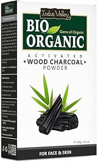 INDUS VALLEY 100% Natural Activated Charcoal Powder Ideal for Skin Removes Dead Skin, Impurities, Detoxifies Skin - (100g)