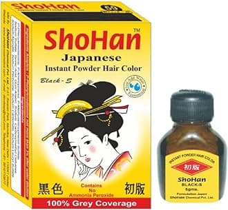 Gentle ShoHan Japanese Hair Dye Hair Color to Reduce Hair Loss (Color :-Black) Pack of 12 (72gram)