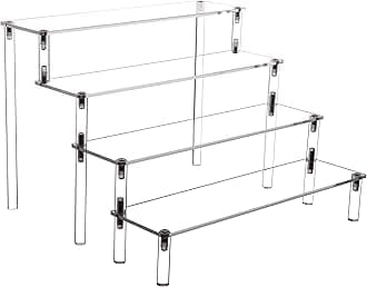 ihomecooker Acrylic Stands for Display,4 Tier Clear Cupcakes Perfumes Figurines Display Stand Risers Shelf for Decoration and Organizer