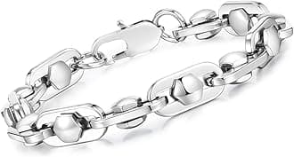 VNOX Stainless Steel Bracelet for Men丨Cool Hexagonal Screw Design Special Mens Chain Link Bracelets Solid Chunky Link Jewelry Trendy Gift for Men Boyfriend