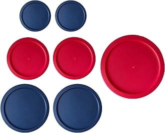 Replacement Lids for Pyrex (2) 7202-PC 1 Cup Blue (2) 7200-PC 2 Cup Red (2) 7201-PC 4 Cup Blue (1) 7402-PC 6/7 Cup Red