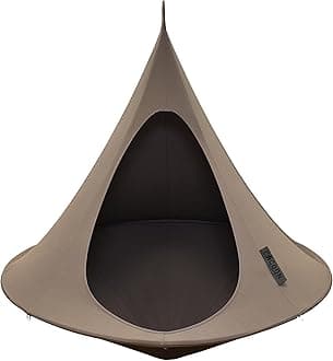 Vivere CACDT7 Sheltered Hanging Chair Polyester Cotton Blend Double, Taupe