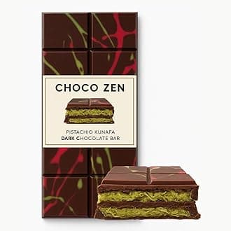 Choco Zen Premium Dubai Chocolate Pistachio Kunafa Bar (190g, Dark Chocolate) – Luxury Dessert, Gourmet, Rich with Premium Roasted Pistachio & Crispy Kunafa, Dubai Chocolate Gift