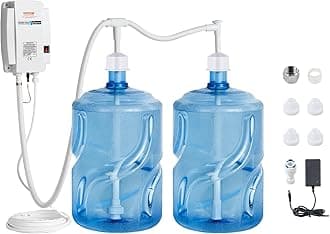 VEVOR Bottled Water Dispenser Pump System, 2x5 Gallon Dispensing System, Automatic Electric Water Dispenser, Double-Pipe Water Jug Pump, Compatible Use with Coffee/Tea Machine, Refrigerator, Ice Maker