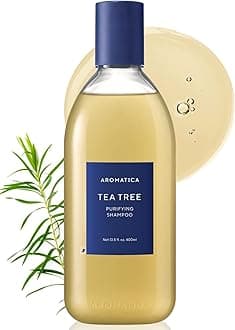 AROMATICA Clarifying Tea Tree Shampoo, Organic Tea Tree Oil, Natural, Dandruff, and Itchy Scalp Care, scalp exfoliator, for Men & Women, include Mint and Peppermint, Sulfate Free, Vegan, 13.5 fl oz
