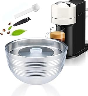 Excefore Reusable Coffee Pods Holder for Vertuo Next, Stainless Steel Refillable Filters, Only Compatible with Nespresso VERTUO NEXT 8OZ - 3.0 Generation