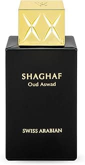 Shaghaf Oud Aswad | Oriental Woody Eau de Parfum 75ml – 2.5 Oz | Long-Lasting Unisex Arabic Oud Fragrance for Men & Women | Luxury Arabic Perfume for Fall & Winter