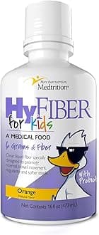HyFiber Liquid Fiber for Kids in Only One Tablespoon, Supports Regularity and Softer Stools, FOS Prebiotics for Gut Health, 6 Grams of Fiber, 32 Servings per Bottle