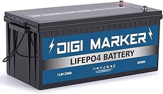 12V 220Ah LiFePO4 Lithium Battery, Deep Cycle Rechargeable Battery with Built-in 100A BMS, 5000+ Life Cycles, Perfect for RV, Marine, Trolling Motor, Backup Power, Off-Grid Solar System