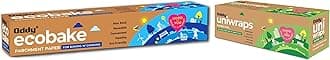 Oddy Uniwraps Food Wrapping Paper (11" x 100 Metres, Multicolor) & Oddy Uniwraps Ecobake Baking and Cooking Paper- White (10 inch X 20m)