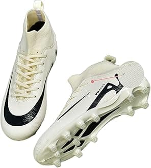 Mens High-Top Soccer Cleats Womens Turf Football Shoes Boys Girls Lightweight Youth Professional Indoor Outdoor AG Black Purple Pink