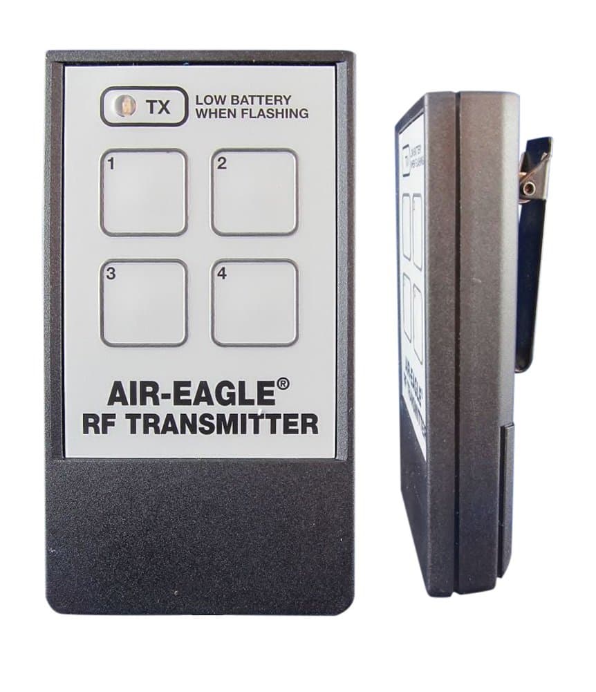 Air-Eagle Sr 2.4Ghz Transmitter, 300 Ft Max Range, 4 Function Buttons, Handheld Transmitter, Up to 4 User-Selectable Relay Assignments and Frequency Selections, Includes Belt Clip