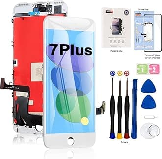 EFAITHFIX for iPhone 7 Plus LCD Screen Replacement White 5.5 Inch Frame Assembly LCD Display 3D Touch Screen Digitizer with Repair Tools Kit Tempered Glass Screen Protector for A1784, A1785, A1661