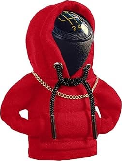 Yajeea Car Gear Shift Hoodie, Funny Mini Hoodie Car Decor, Winter Warm Universal Fit Shift Knob Cover, Automotive Interior Accessories Gift