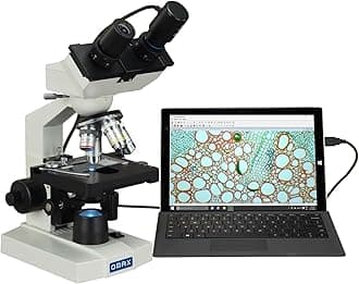 OMAX 40X-2500X Lab Binocular Compound LED Microscope with Double Layer Mechanical Stage and Digital Camera