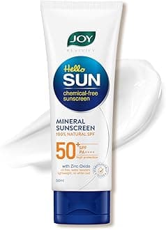 Joy SPF 50 PA++++ Mineral Sunscreen For Oily Skin with 100% Natural SPF & Zin...