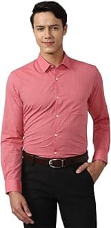 Peter England Men's Everyday Solid Slim Fit Full Sleeve Formal Shirt | Cotton-Rich