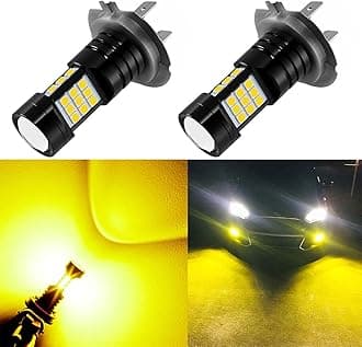 H7 LED Fog Light DRL Bulbs, 2400 Lumens Extremely Bright H7LL Bulbs Replacement for Cars, Trucks, Golden Yellow