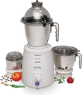 Sujata Dynamix 900 Watt Mixer Grinder with 3 Jars (Indian Plug)