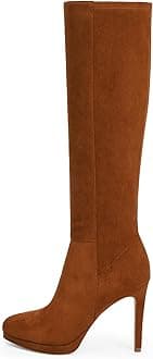 Modatope Knee High Boots Women Pointed Toe Stiletto Heel Fall Tall Boots Elastic Leather Long Boots Side Zipper