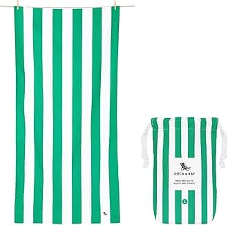 Dock & Bay Beach Towel - Quick Dry, Sand Free - Compact, Lightweight - 100% Recycled - Includes Bag - Cabana - Cancun Green - Extra Large (200x90cm, 78x35)