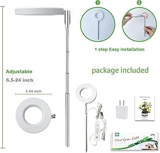 yadoker Plant Grow Light, LED Growing Light Full Spectrum for Indoor Plants,Height Adjustable, Automatic Timer, 5V Low Safe Voltage,Idea for Small Plant Light