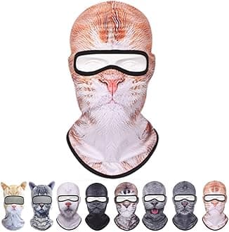 3D Cat Ski Balaclava Sheisty Face Mask with Ears,Cute Full Face Hood Mask Animal Ski Mask for Riding Sports Outdoor(Style H)