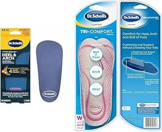 Dr. Scholl's Heel & Arch All-Day Pain Relief Orthotic Insoles Women Size 6-10, 1 Pair & Tri-Comfort® Insoles Women Size 6-11, 1 Pair