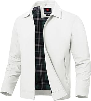 Mens Lightweight Jackets Light Windbreaker Full Zip Casual Work Jacket Golf Business Fall Track Coat with Pockets