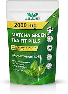 Matcha Green Natural Organic Tea Fit Pills 2000MG | Natural Metabolism & Energy Booster, Fat Burner, Weight Management Capsules, Appetite Suppressant Fat Burning Pills 30 Tablets