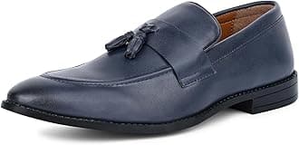 LOUIS STITCH Men's Federal Blue Shoes Tassel Style Comfortable Moccasins for Men