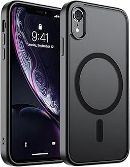 SUPFINE Magnetic for iPhone XR Phone Case(Compatible with MagSafe)(Military Grade Drop Protection) Slim Translucent Matte Shockproof with Anti-Fingerprint Phone Cover,Black