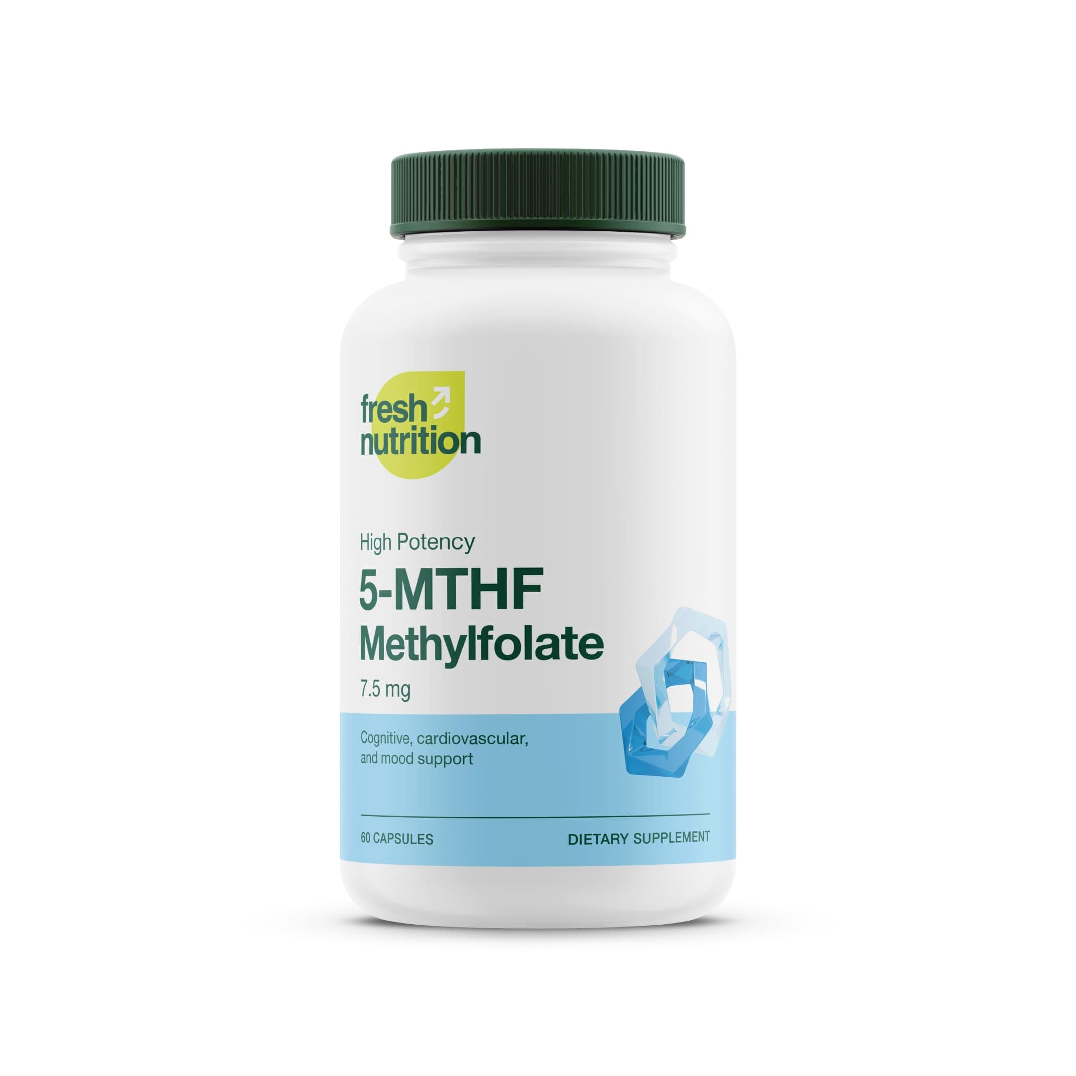 L Methylfolate 7.5mg – Maximum Potency – Superior Bioavailability – 5-MTHF Methyl Folate for Mood, Cognition, Immunity, Cardiovascular, Neurological, Reproductive Health - 60 Capsules