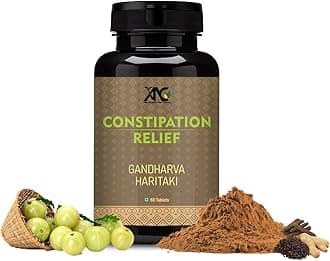 ANC Constipation Fast Relief Medicine | Ayurvedic Colon Cleanser For Gut health | Natural Laxative Haritaki Castor Oil Improves Digestion |Goodbye Isabgol, Powder, Triphala | (60 Tablets)