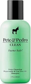 Pete & PedroCLEAN Shampoo - Deep Cleansing Tea Tree Oil And Peppermint Daily Cleaning Haircare Shampoo For Men & Women | Helps With Dandruff & Greasy Hair | As Seen on Shark Tank, 2.0 oz.