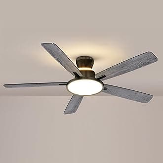 Ceiling Fans with Lights,52 inch,Nightlight,Quiet,Reversible Motor,6 Speeds,Timer, Low Profile Ceiling Fan for Bedroom,Living Room,Indoor/Outdoor Use(Gray)