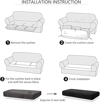 Surwin Jacquard Sofa Cushion Cover Couch Seat Covers Sofa Seat Cushion Slipcovers Sofa Cover, Plush Winter Warm High Stretch Fabric Washable Summer Furniture Protector (Green,Large Headrest)