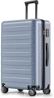 NINETYGO Medium Checked Luggage 24 Inch, Checking In Luggage with Smooth Spinner Wheels, Lightweight, Hard Shell PC Suitcase, Lightweight Travel Luggage, TSA Approved (Shadow, Rhine Basic)