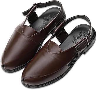 Unigo Stylish Pathani Shoes For Men | Traditional Leather Sandals For Men | Lightweight and Comfortable Footwear | Trendy Leather Juttis | Ethnic Chappal for Men | Soft & Durable Sandal