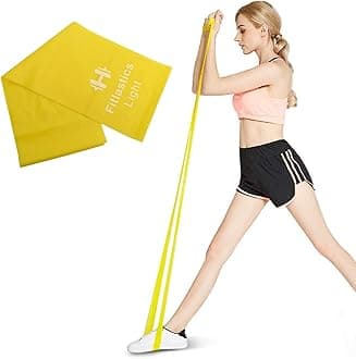 Natural Rubber Resistance Bands For Toning. Strength Training, Stretching, Physical Therapy, Pilates, Yoga Exercises Home Fitness Workouts For Men/Women (15Lbs - 6Ft - Yellow Band)