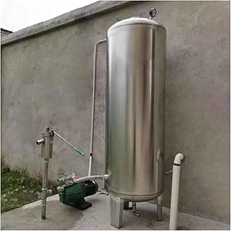 Well Pressure Tank 60L 100L 160L 200L 250L 300L Vertical Water Pressurized Tanks for Pump Well House, 304 Stainless Steel Water Tanks with Fitting Kit & Air Release Valve(Size:135x50cm/53x19.7