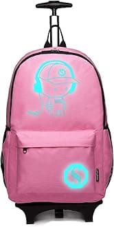 KonoChildren Luggage Suitcase Luminous Music Kids Laptop Backpack Cabin Wheeled Travel Business Wheeled Rolling Trolley Hand Case 25L