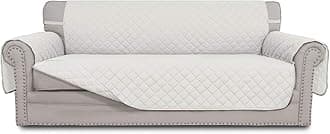 Easy-Going Reversible Oversized Couch Cover for 3 Cushion Couch Sofa Cover for Dogs Water Resistant Furniture Protector Cover with Foam Sticks for Pet (Oversized Sofa, Ivory/Ivory)