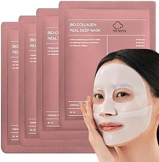 Bio-Collagen Real Deep Mask, Hydrating Overnight Hydrogel Mask, Pore Minimizing, Elasticity Improvement, 34g (Pack of 3)