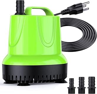 FREESEA Fountain Submersible Water Pump: 330 GPH 25W Small Sump Pump for Outdoor Pond Hydroponic Statuary Waterfall Aquarium Fish Tank